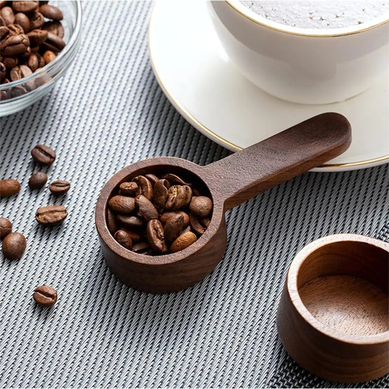 Black walnut coffee measuring spoon,solid wood spoon,several spoons,coffee milk powder quantitative spoon,gram spoon