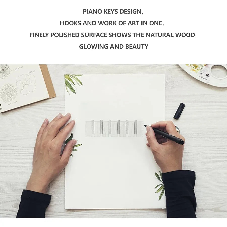 Heavy duty wall mounted wooden coat hooks with 4 for hanging coats keys hats robes towels plants bags ideal entryway