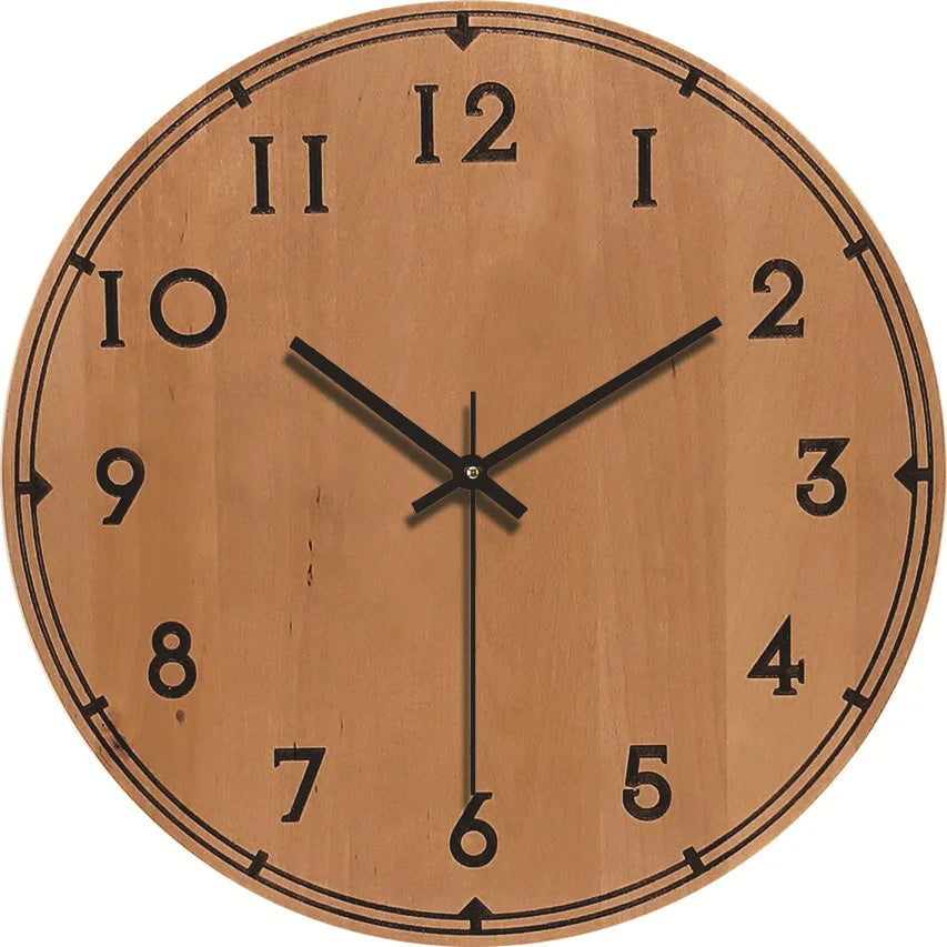 Wood grain wall clock transparent minimalist design hanging silent living room office art watch home decor hororloge