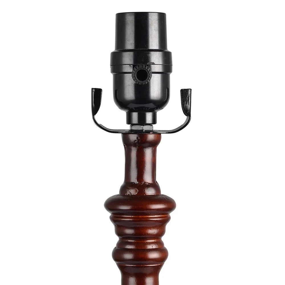 2 pack 19 inch height walnut finish wood candlestick table lamp base transitional design office dorm room decor
