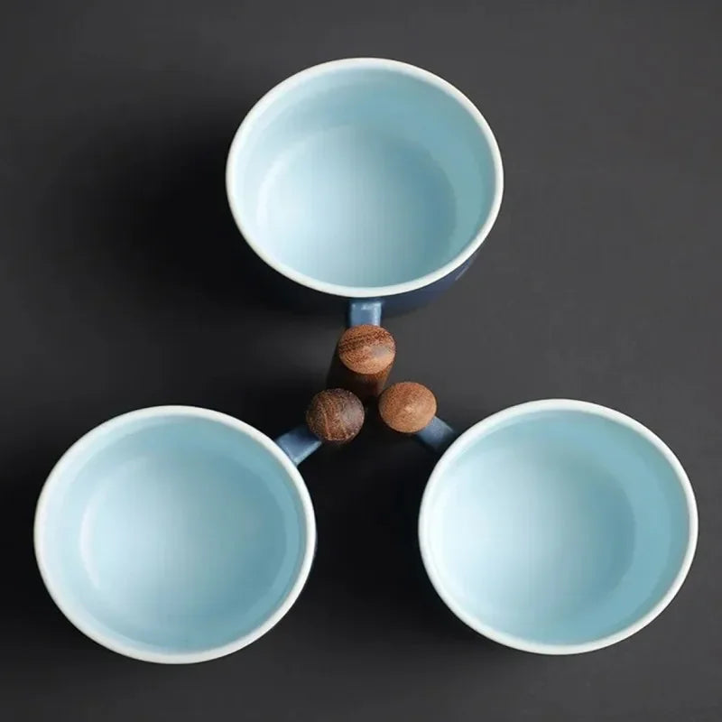 Creative handmade exquisite coffee cup vintage with wooden handle mug cups mugs drinkware kitchen dining bar home