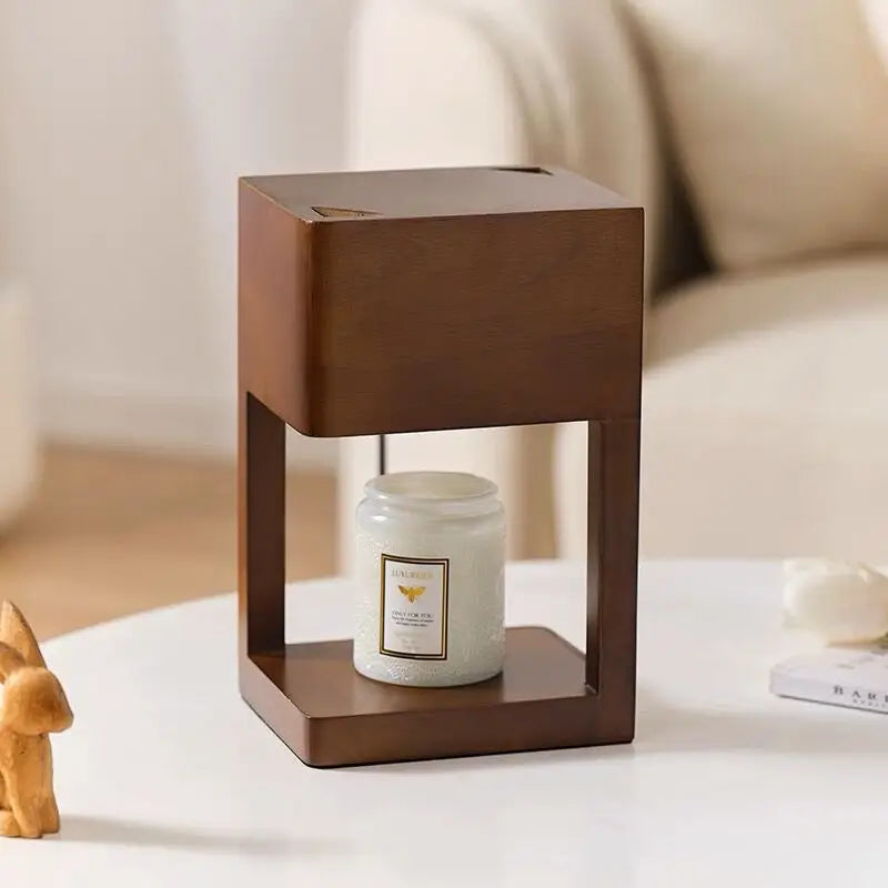 South korean solid wood lamp body electric candle warmer wax melt lamps scented candles for desk table bedroom night