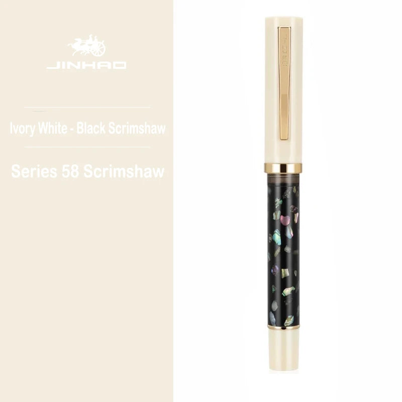 Jinhao 58 wood / scrimshaw fountain pen student f ef nib ink calligraphy stationery school office supplies - series