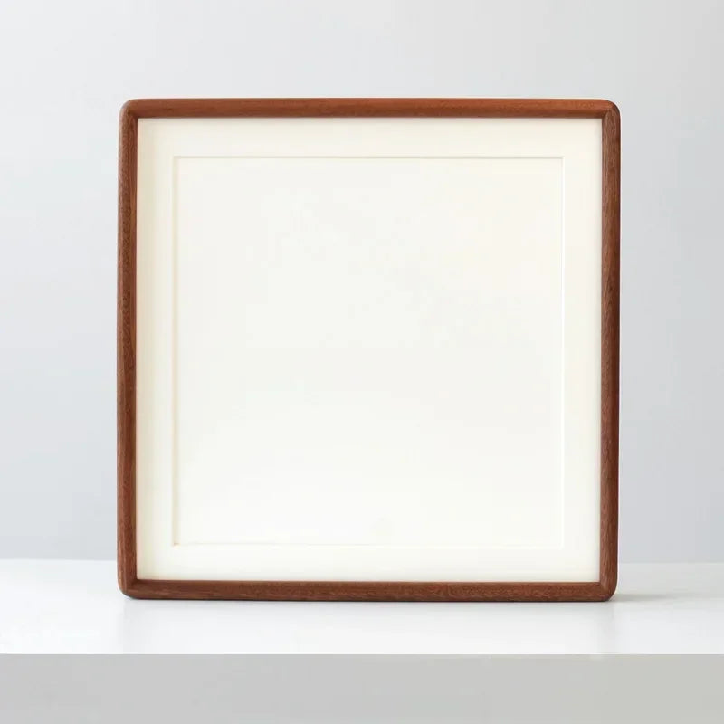 Solid wood picture frame decor honors certificate square high-grade black walnut photo gift 20x20 cm 25x25cm - sapele