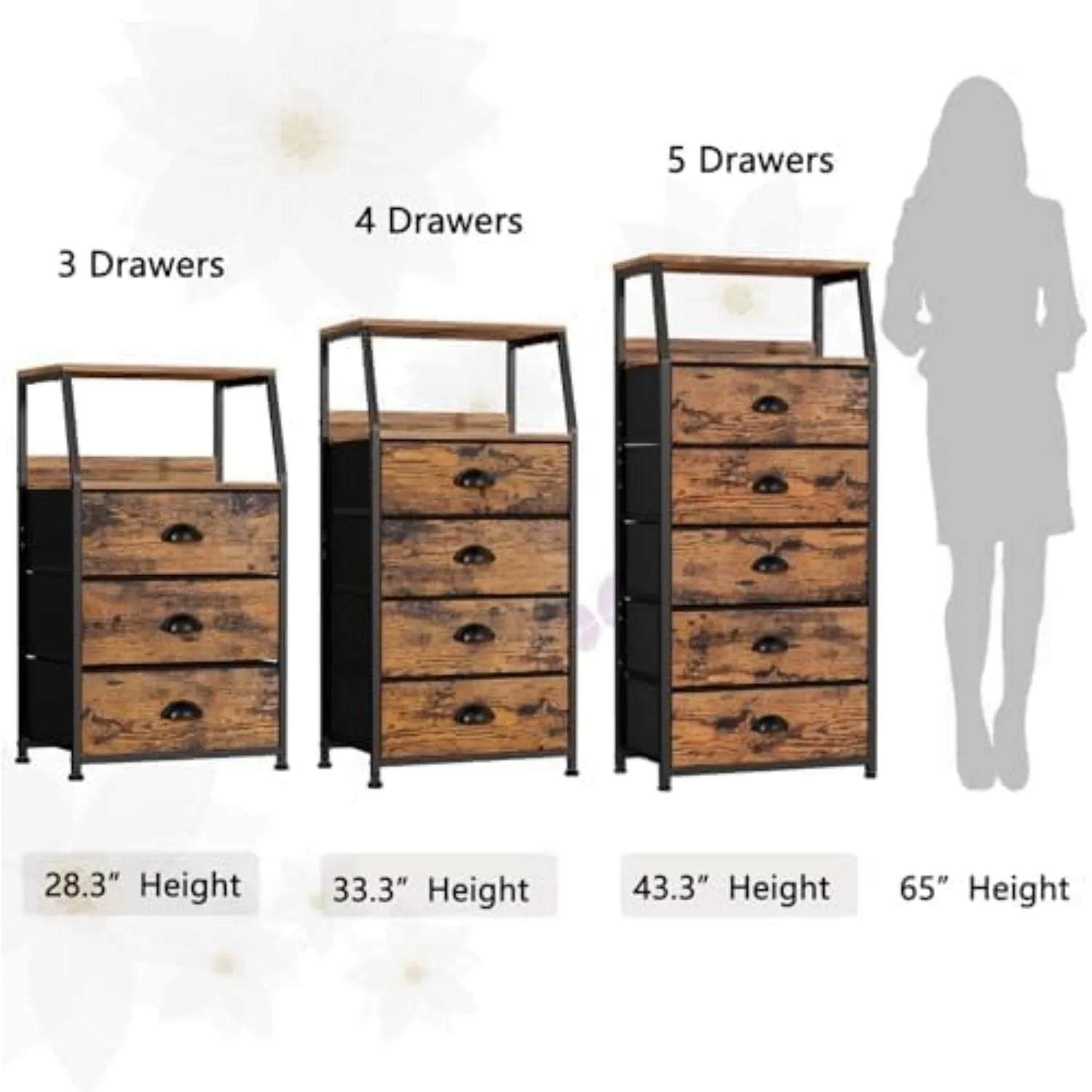 Night stand tall 4 drawers dresser for bedroom hallway nursery closet organizer nightstand bedside table furniture