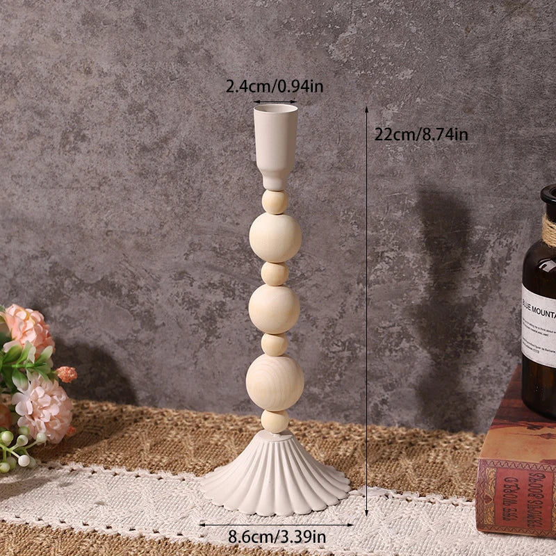 Wooden iron candle stand vintage dinner table centerpiece candlestick wedding festival home decoration photography