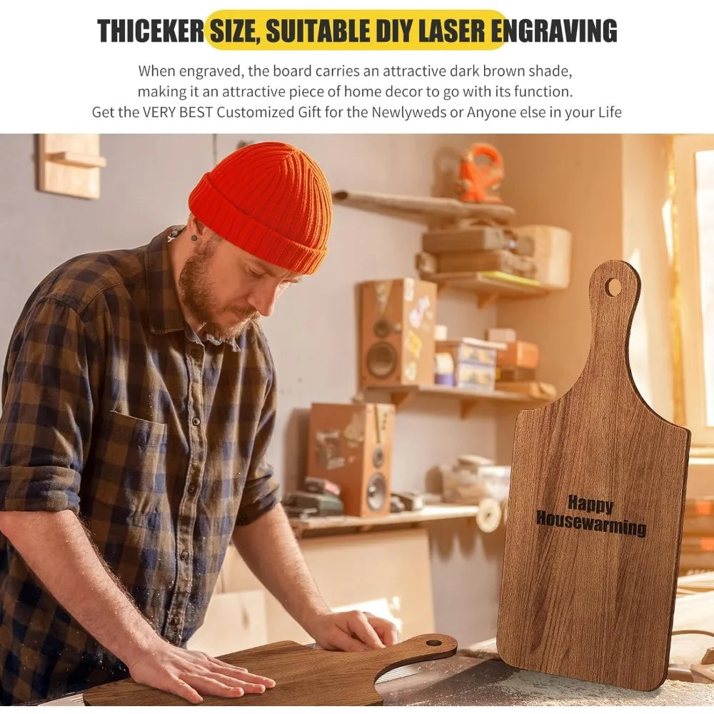 12 pcs bulk cutting board wood chopping with handle laser engraving wooden serving trays charcuterie for customized