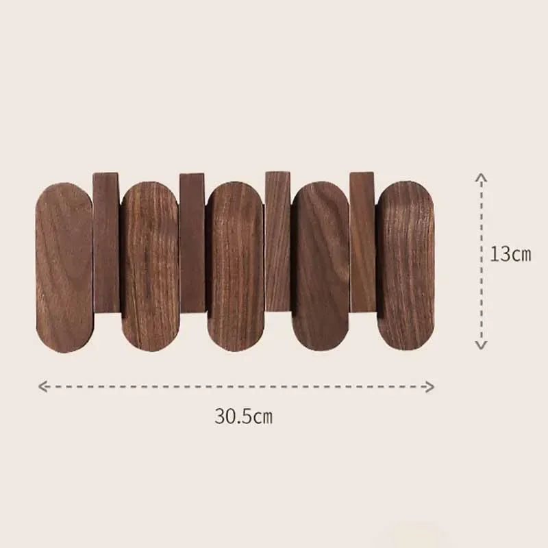 Luxury wall coat rack walnut wood clothes dress hanger hooks backpack pants interior furniture bedroom clothing storage