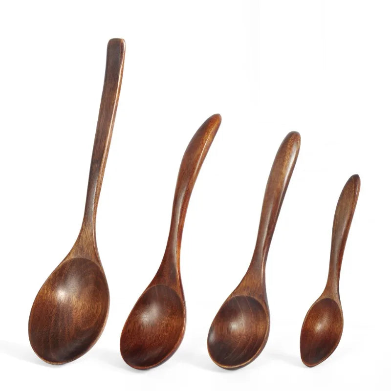 Japanese wooden spoon wood tableware anti-scald tea coffee stirring spoons cooking utensils for kitchen tool soup