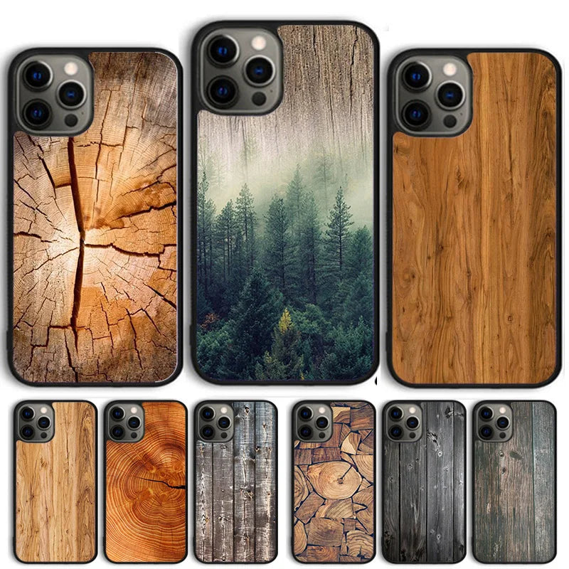 Wood nature pattern phone case for iphone 17 air 16 16e 15 plus apple 13 11 12 14 pro max cover coque fundas shell