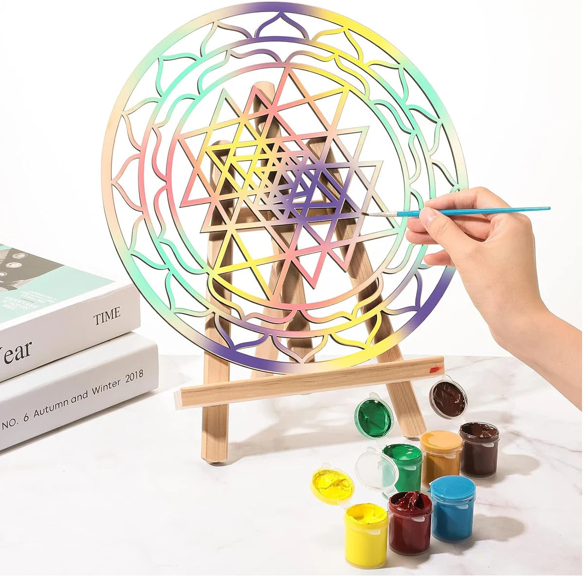 4 pieces 12 inch sacred geometry wall art meditation decor wooden crystal grid board include metatron’s cube flower