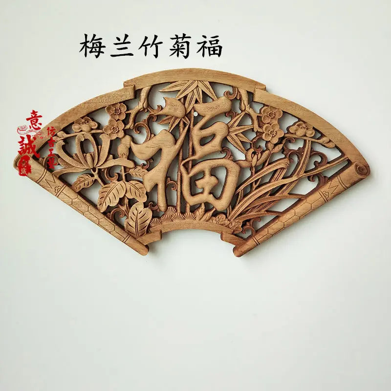 Traditional chinese woodcarving wall hanging camphor wood 3d exquisite dragon phoenix flower carving craft home