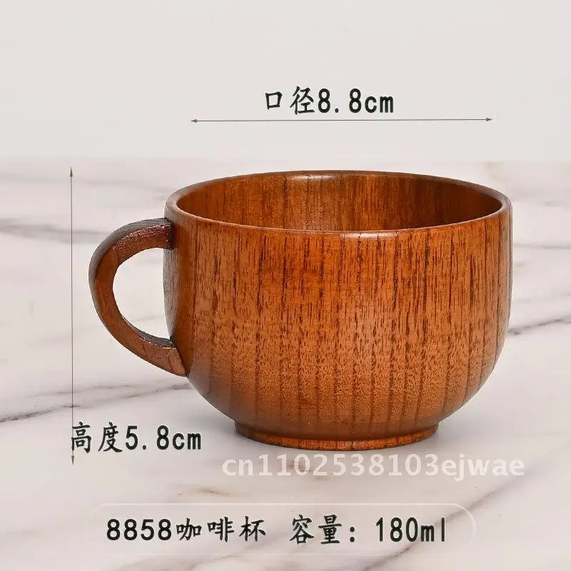 Factory in stock creative large cup round solid wood tea universal insulation wooden price discount - 8858 150 500m