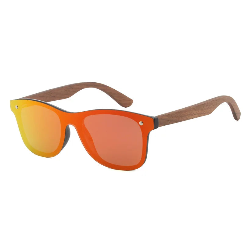 Fashion pc frame black walnut sunglasses men of polarized uv400 with wooden case vintage eyewear designer retro glasses