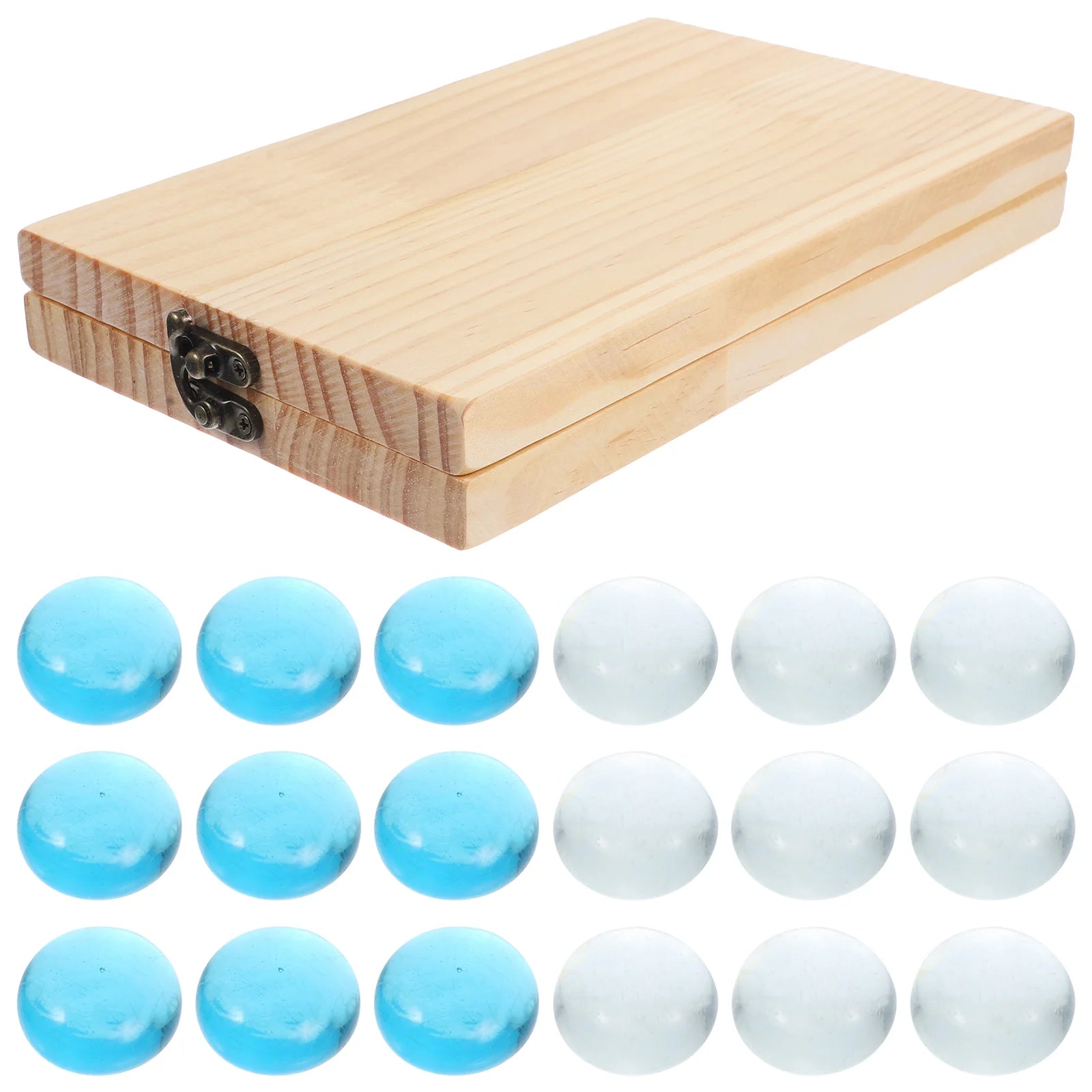 Foldable gem chess children mancala logic training gemstone toy game for kids pine wood - assorted color
