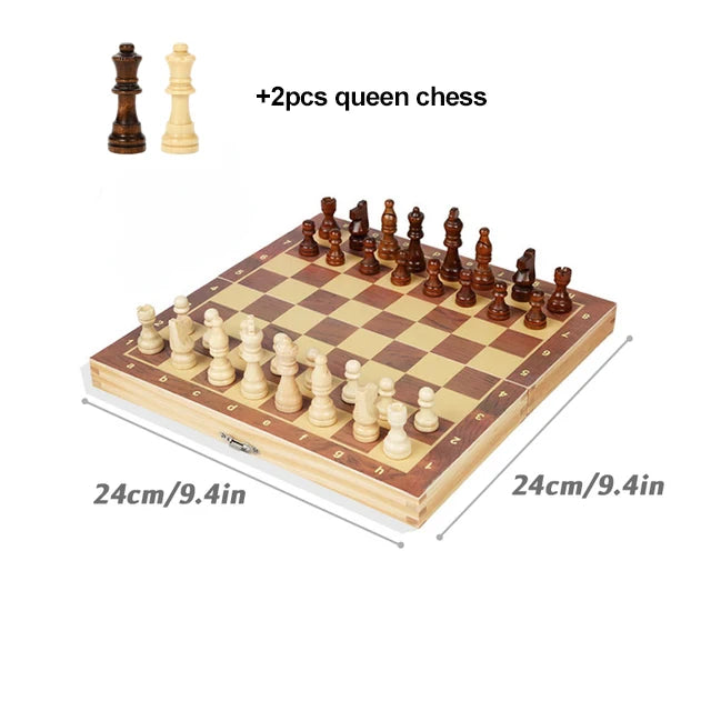 International chess 24cm-39cm 4 size optional wooden toy educational brain training folding board game for children