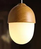 Nuts acorn small mushrooms chanderlier glass milky ball wood grain iron modern pendant lamp led pine cone light