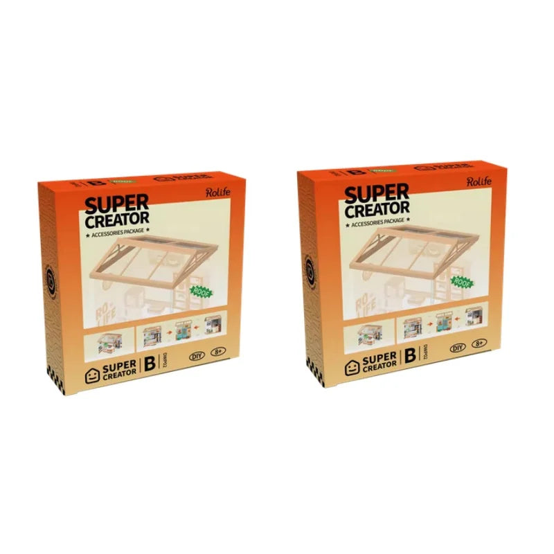 Robotime diy miniature dollhouse kit with accessories model supply store led to build decent birthday gift - 2pcs