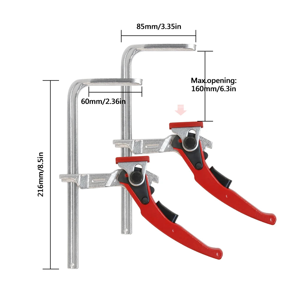 2pc alloy steel upgrade quick ratchet track saw guide rail clamp mft for table and system woodworking
