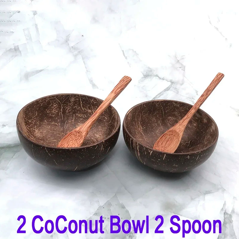 Pure natural coconut wooden bowl spoon kitchenware exquisite craftsmanship rice dessert salad noodle mousse pasta - 2