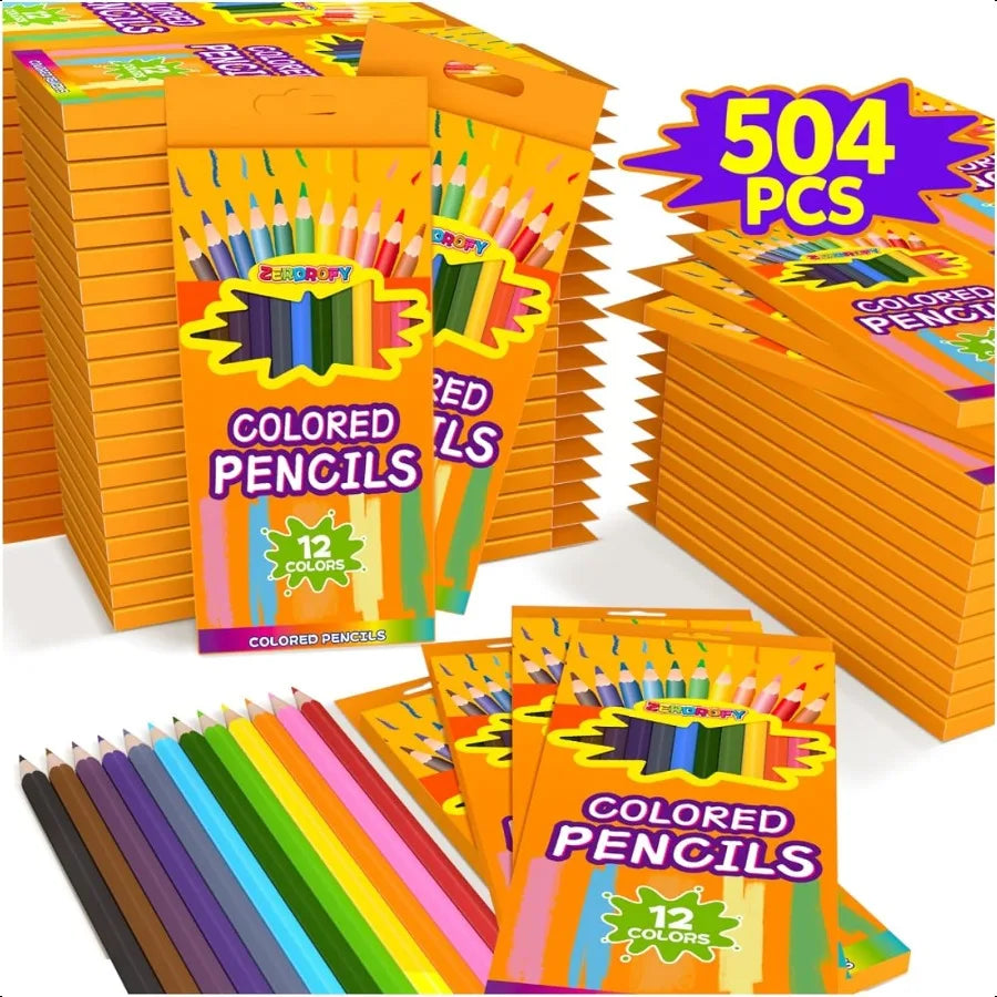 504 count colored pencils for 42 packs presharpened color bulk 12 colors elementary preschool kindergarten back to scho