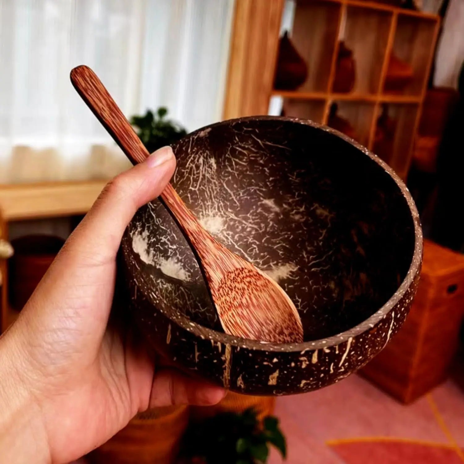 creative-natural-coconut-bowl-set-handmade-wooden-tableware-wooden-spoon-rice-fruit-salad-container-home-kitchen-tableware