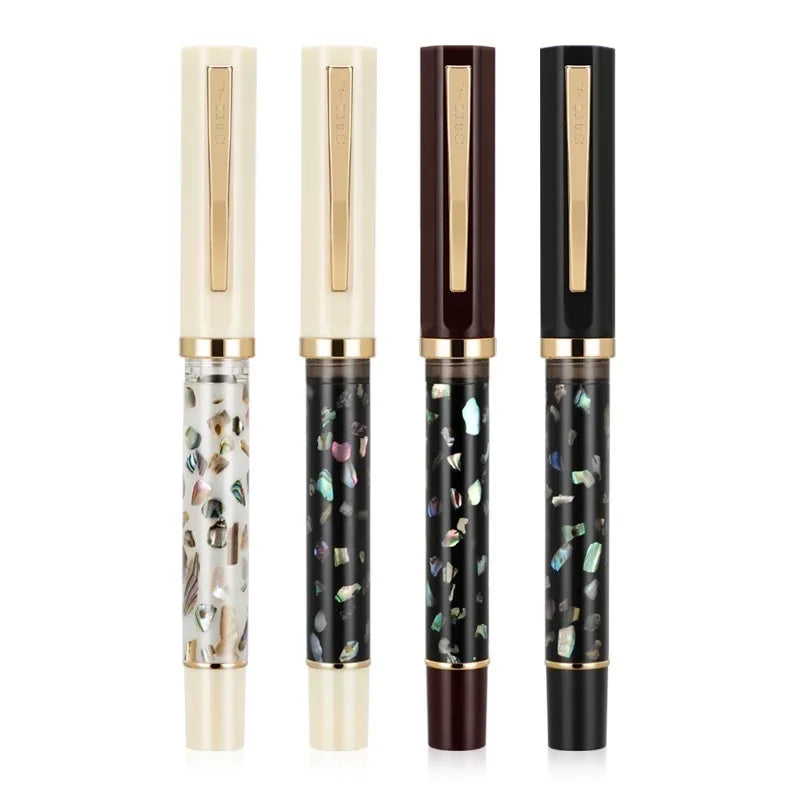 Jinhao 58 wood / scrimshaw fountain pen student f ef nib ink calligraphy stationery school office supplies