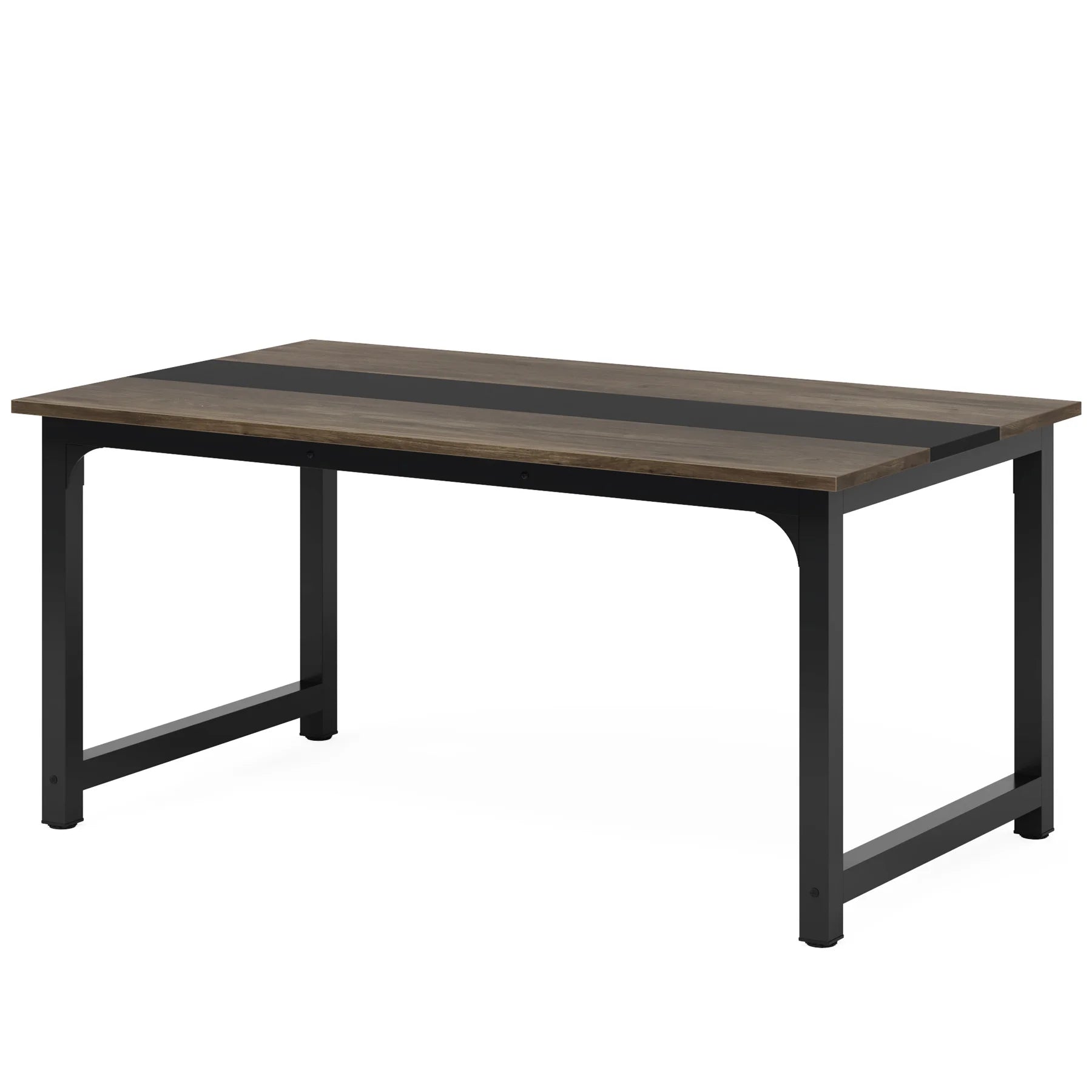 Tribesigns 63’’x31.5’’ dining table industrial kitchen for 6-8 person rectangular dinner room - dark gray / united