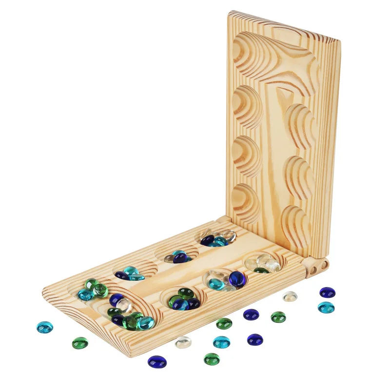 Mancala board game - fun classic table with wooden for adults & kids
