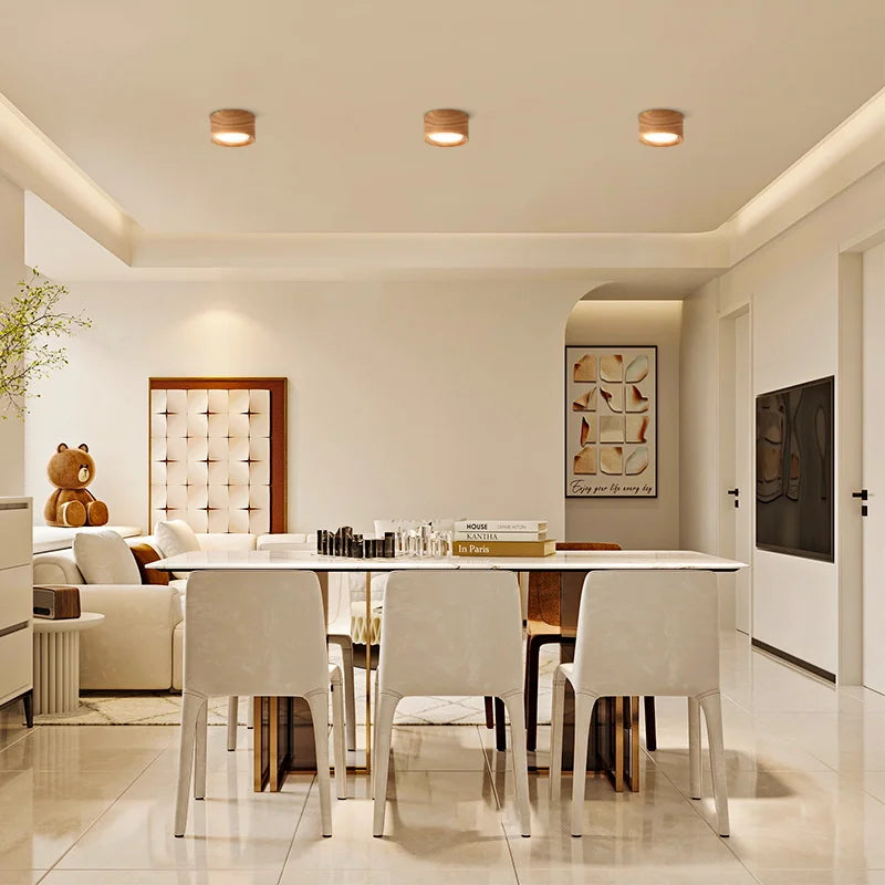 Gx53 downlight wooden ceiling lamp 220v indoor decor lamps room lighting living corridor led down lights for street