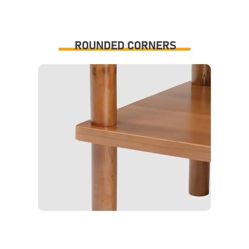 2-tier wooden end table outdoor side with storage shelf small patio coffee weather-resistant for indoor/outdoor - item