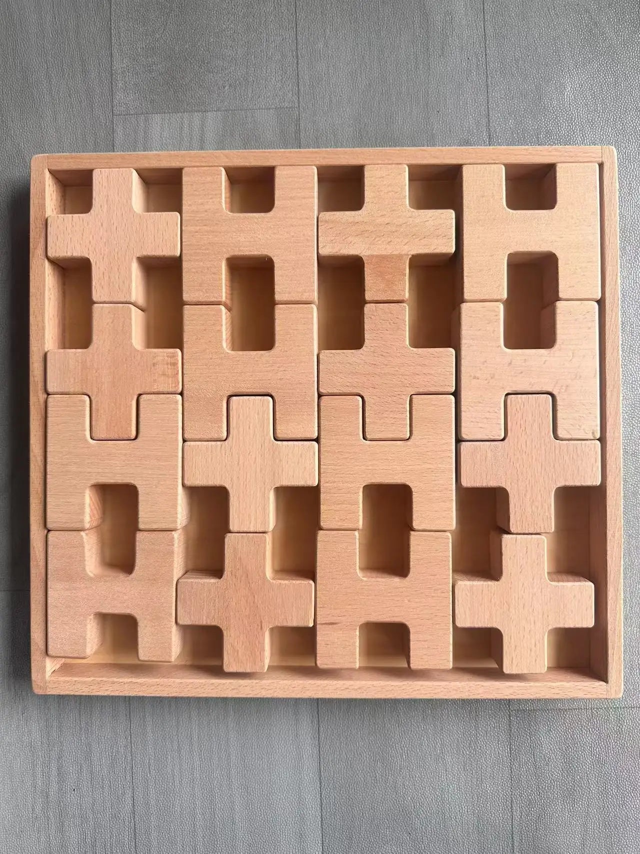 Wooden building blocks set stacking castle toys with transparent cubes rainbow timbers trees animals giraffe for kids