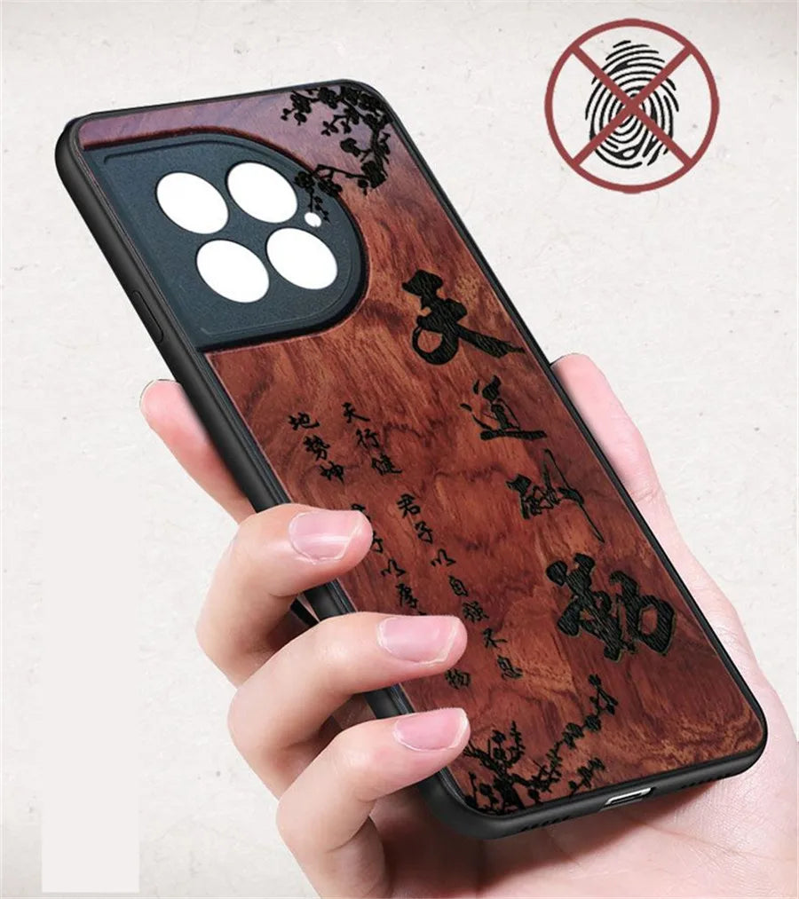 Natural wood wooden tpu case for oneplus 13 12 one plus ace 5 3 3v 2v pro cover phone shell skin bag