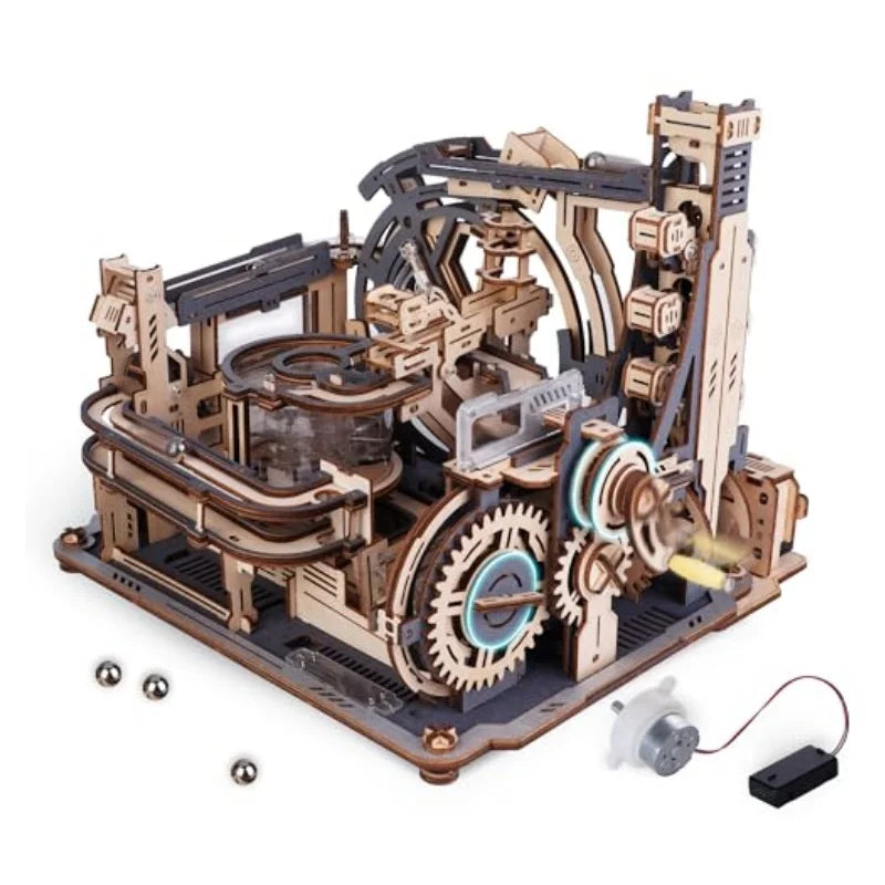 Robotime rokr electric model kits marble spaceport and manual model kit wooden puzzles building toy for men women teens