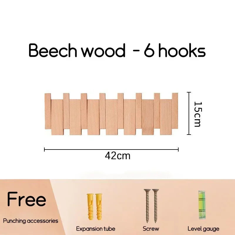 Black walnut coat rack wall mounted solid wood clothes hooks hallway entrance door hanger home decor ds furniture