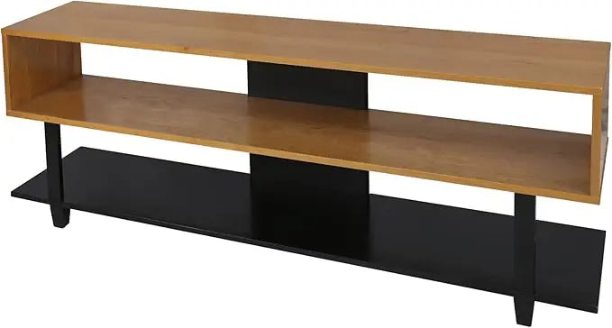 Creek solid wood tv stand natural cherry wooden frame/black beech leg (597-521) - black / united states