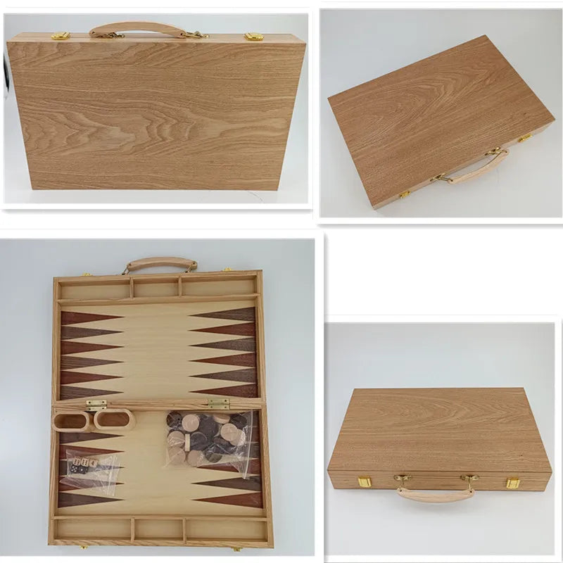 Wooden portable backgammon chess set luxury board games professional checkerboard travel family table game child gift