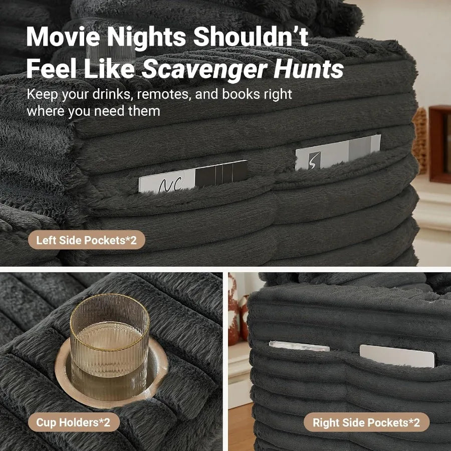 Chaise lounge chair indoor 64 oversized s with wood frame upholstered sofa bed for living room movie bedroom 4 - united