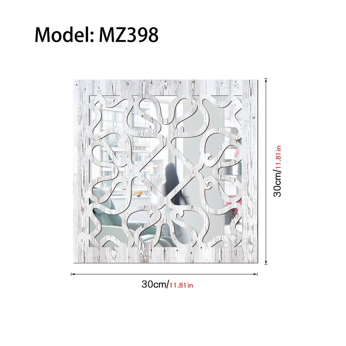 Rustic living room bedroom wall decor mirror wood farmhouse window frame hallway home decoration vintage decorative