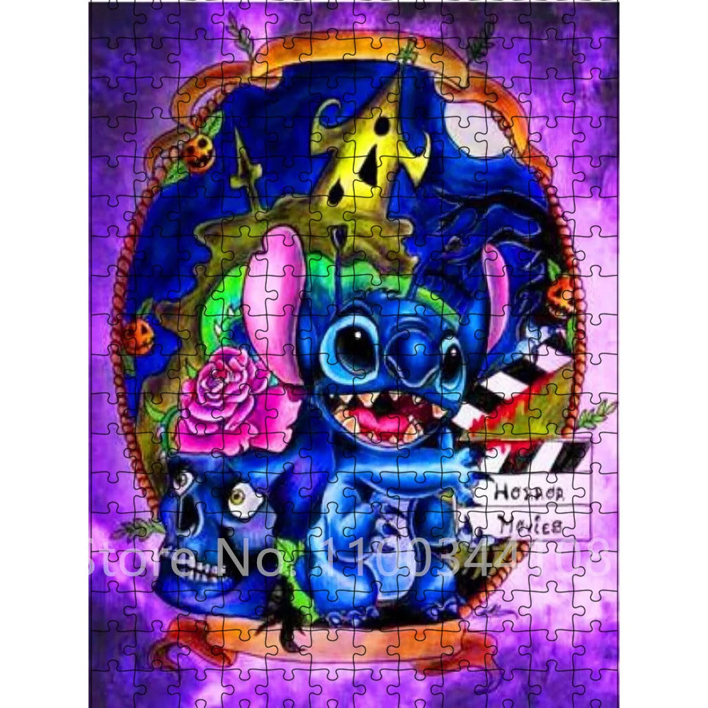 300/500/1000 pieces puzzle disney stitch cartoon jigsaw for adults kids educational toys diy gift decompressing game