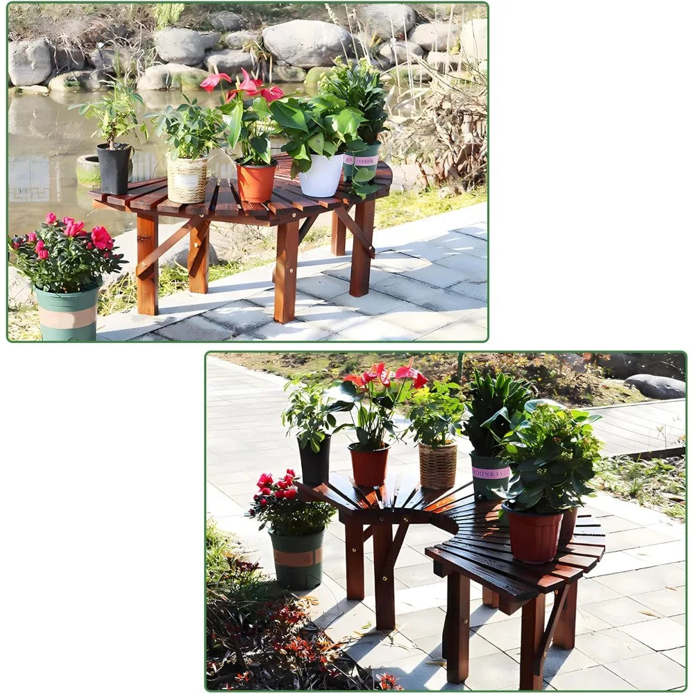 Wrap around tree bench outdoor curved wooden seat semicircular backrest design for gardens patios backyards lawn