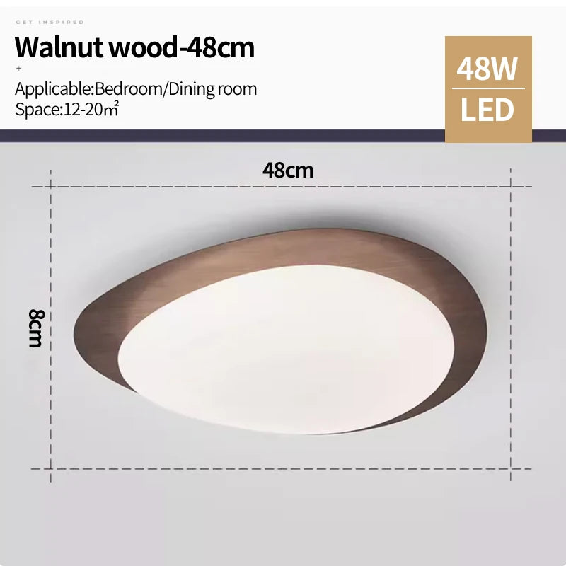 Bedroom light nordic original wood grain color ceiling modern minimalist and creative led restaurant book room lighting