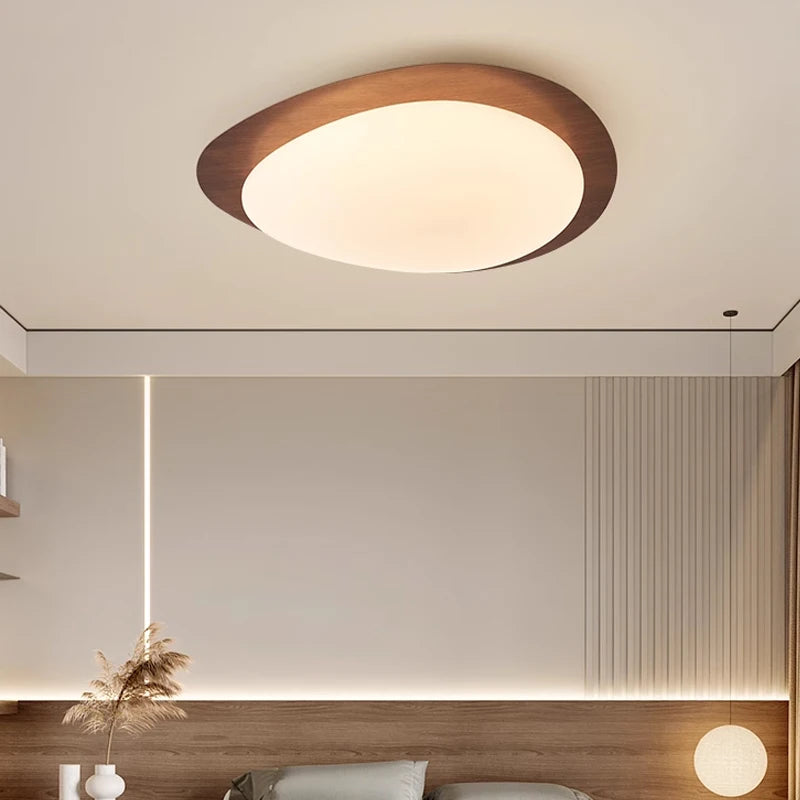 Bedroom light nordic original wood grain color ceiling modern minimalist and creative led restaurant book room lighting