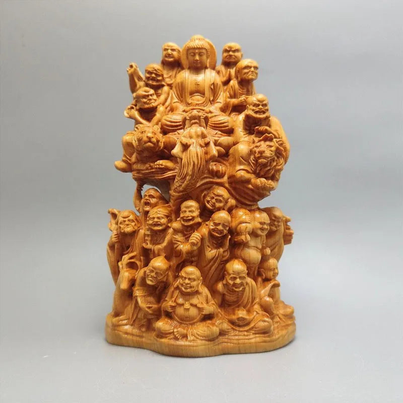 wooden-eighteen-arhats-buddha-statue-solid-wood-carving-figure-buddha-home-room-office-desktop-feng-shui-statue-13-16cm