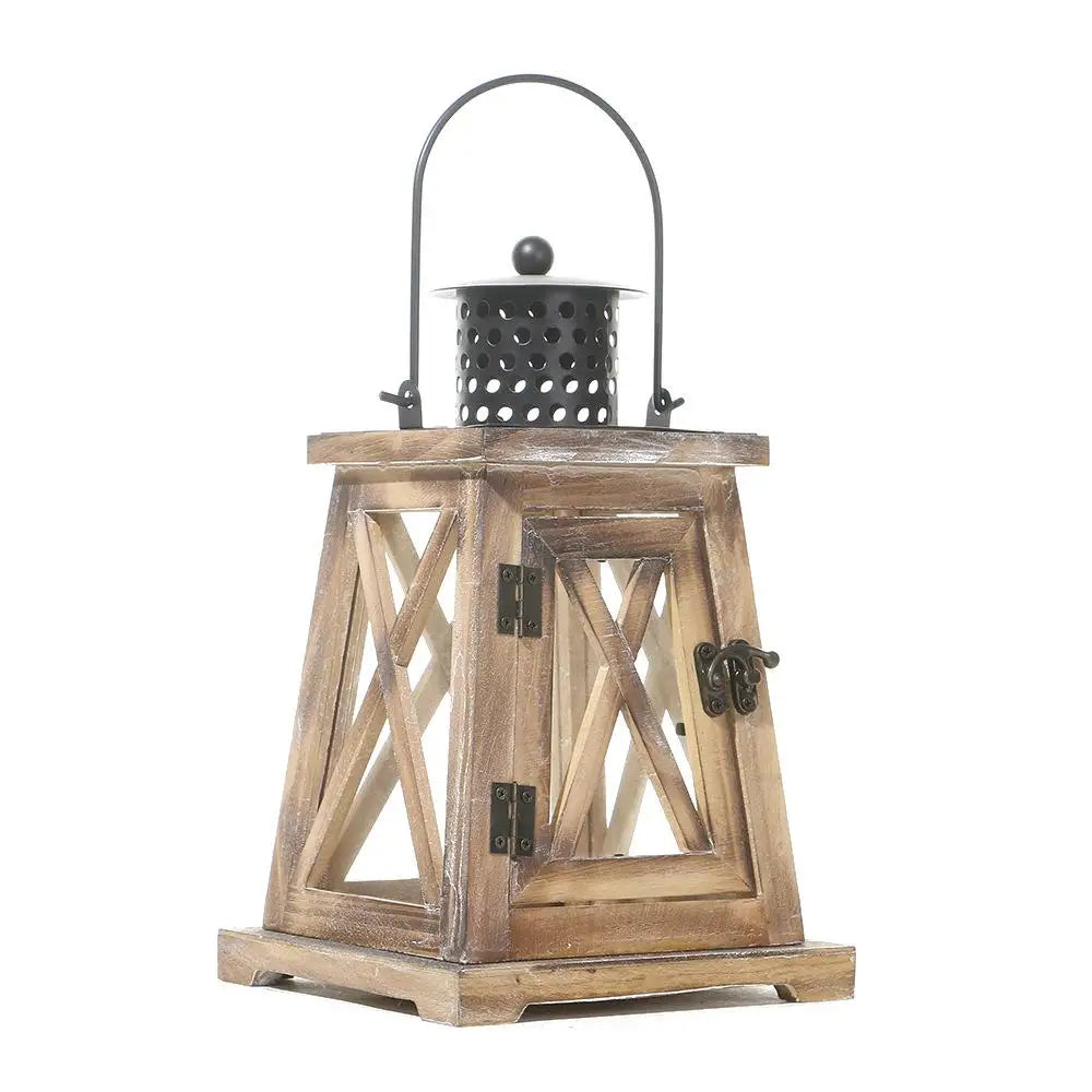 Vintage american wooden candle holder european style wind lamp home decorations christmas ornaments coffee color wood