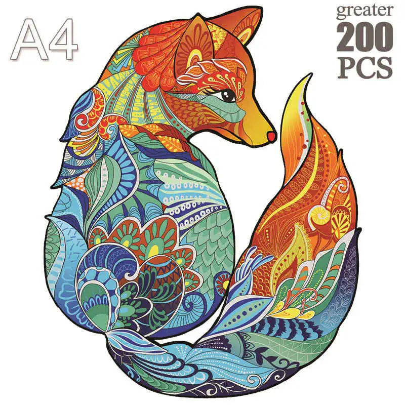 Lovely cat wood jigsaws creative games brain twister holiday gifts wooden animal puzzle kids adults high-quality diy