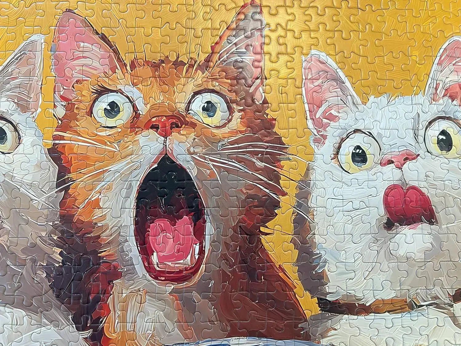 Surprised cats oil painting 1000/500/300/120 piece jigsaw puzzle home decor for adult game family fun puzzles