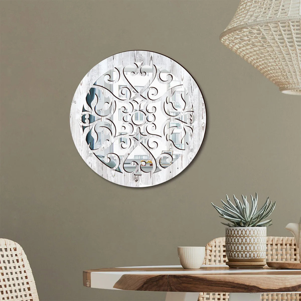 Rustic living room bedroom wall decor mirror wood farmhouse window frame hallway home decoration vintage decorative