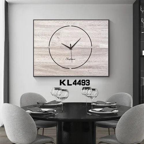 Meter box wood decorative painting with wall clock modern design large metal luxury clocks silent living room