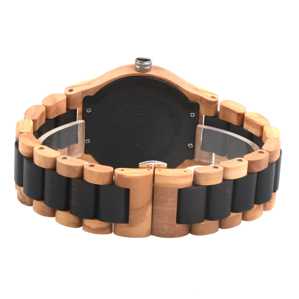 Classic mechanical wooden watches for men skeleton automatic self-winding lightweight men’s wood wristwatch